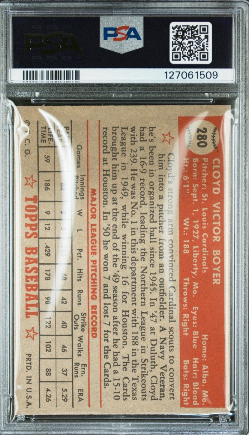 1952 Topps - Cloyd Boyer #280 Psa 5