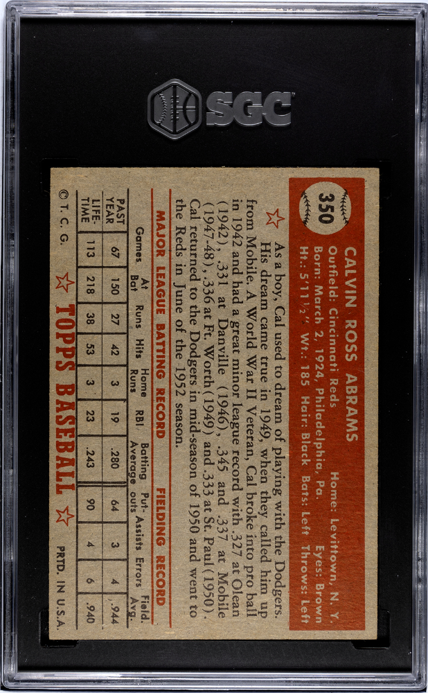 1952 Topps Cal Abrams #350 SGC 6