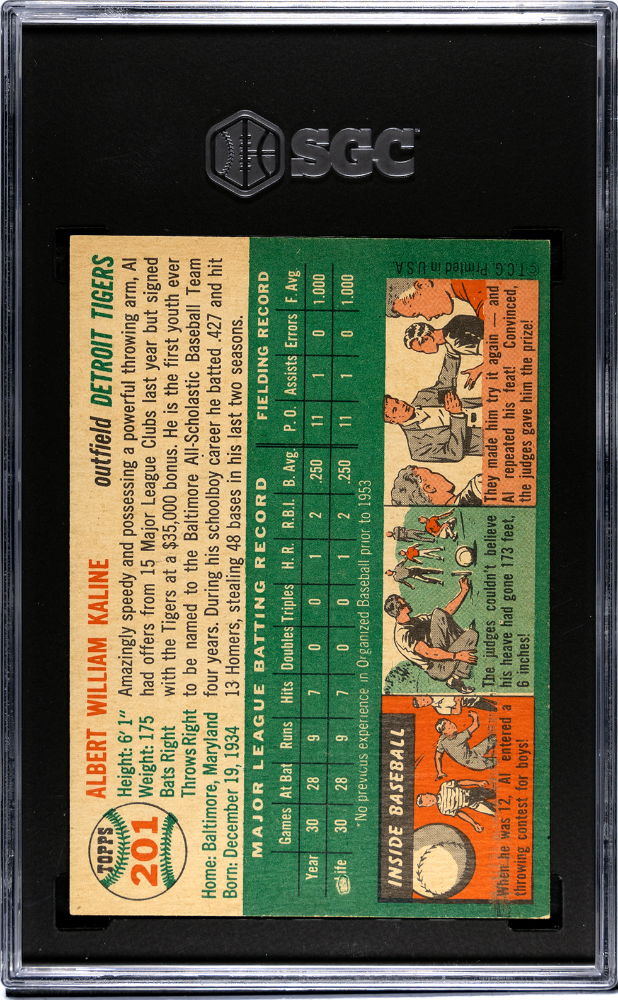 1954 Topps Al Kaline #201 SGC 6