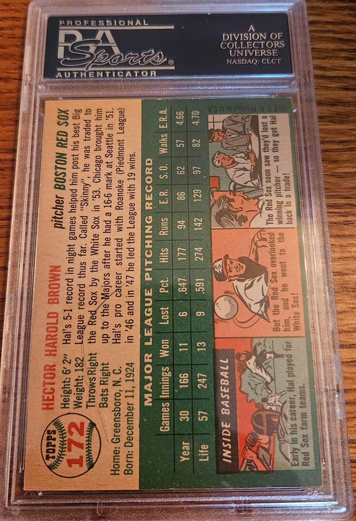 1954 Topps Hal Brown #172 PSA 7