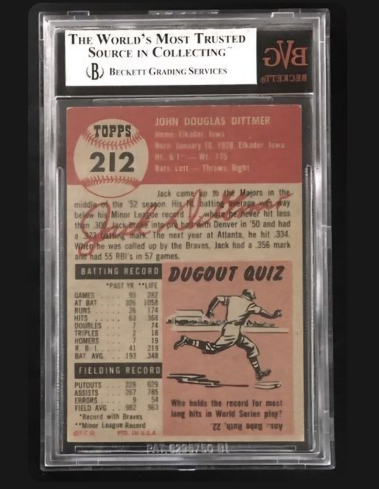 1953 Topps Don Johnson) Pete Runnels UER #219 /(Photo BVG 7