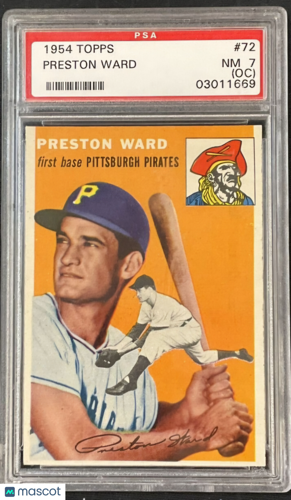 1954 Topps Preston Ward #72 Oc PSA 7