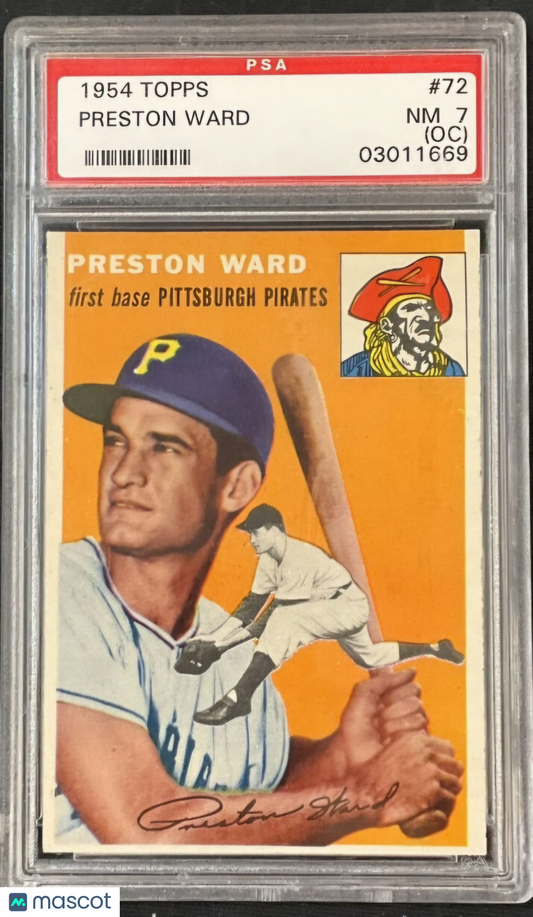 1954 Topps Preston Ward #72 Oc PSA 7