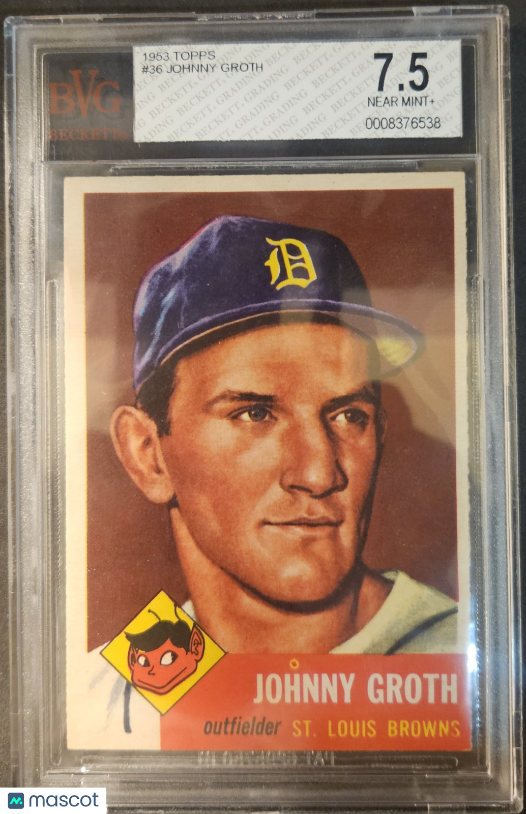 1953 Topps Johnny Groth DP #36 BVG 7.5