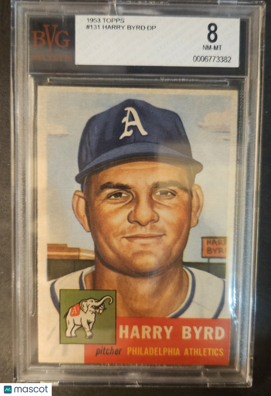 1953 Topps Harry Byrd DP #131 BVG 8 small chip top of case