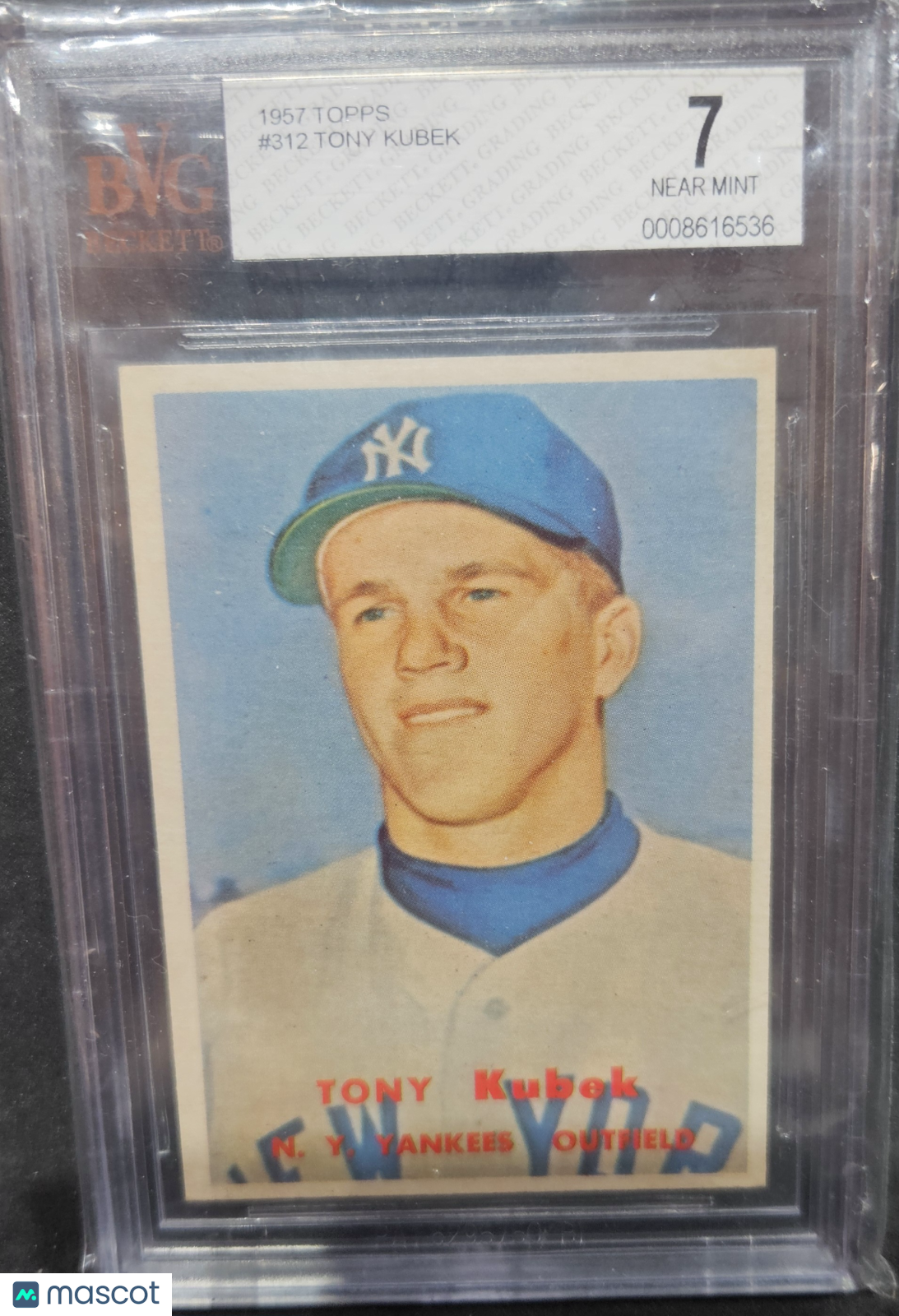 1957 Topps Tony Kubek DP #312 Rookie BVG 7