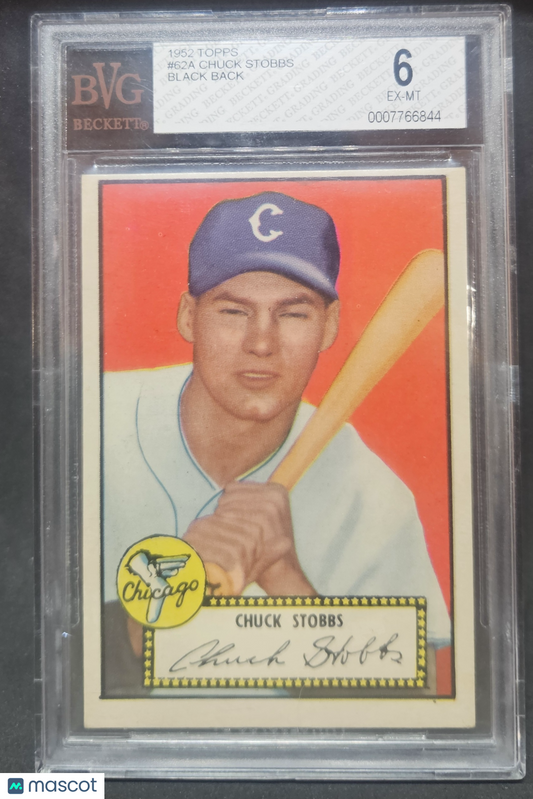 1952 Topps Chuck Stobbs Black #62A BVG 6