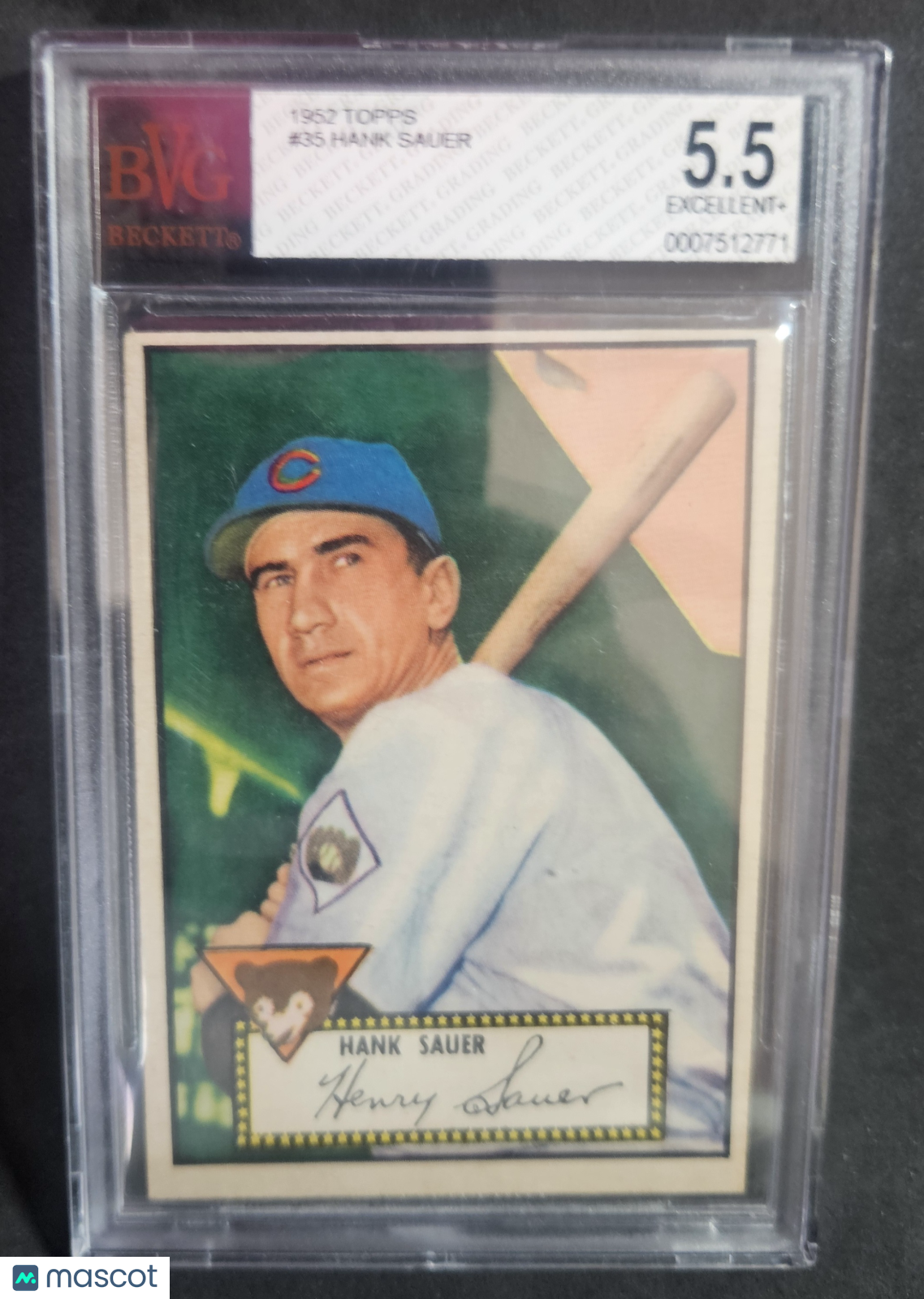 1952 Topps Hank Sauer #35 BVG 5.5