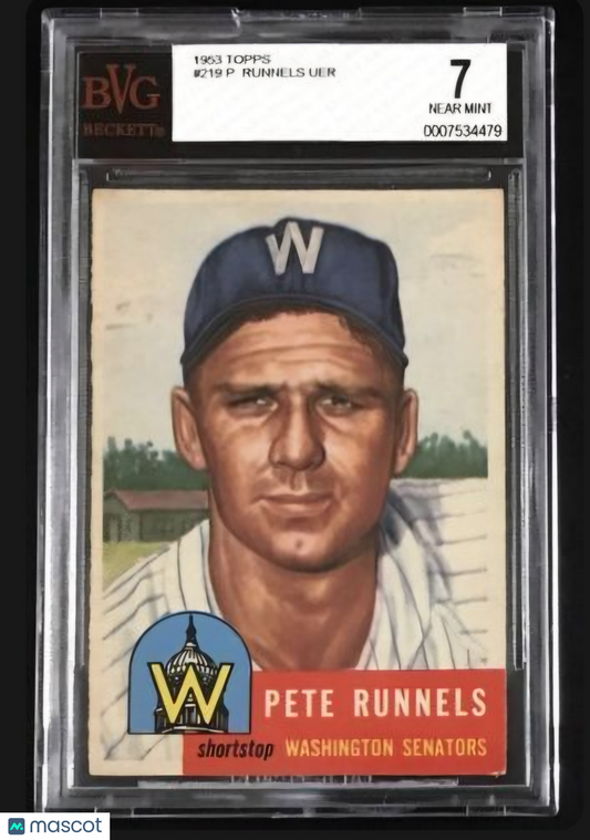1953 Topps Don Johnson) Pete Runnels UER #219 /(Photo BVG 7