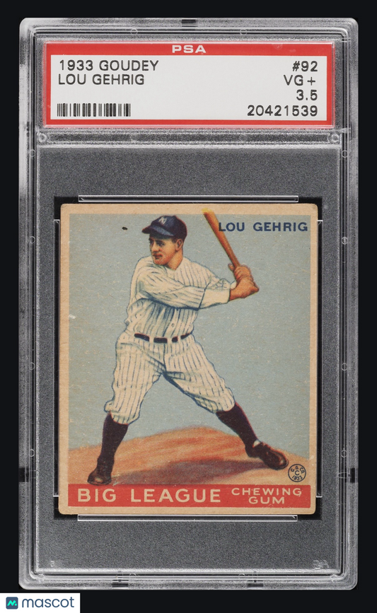 1933 Goudey Lou Gehrig #92 PSA 3.5