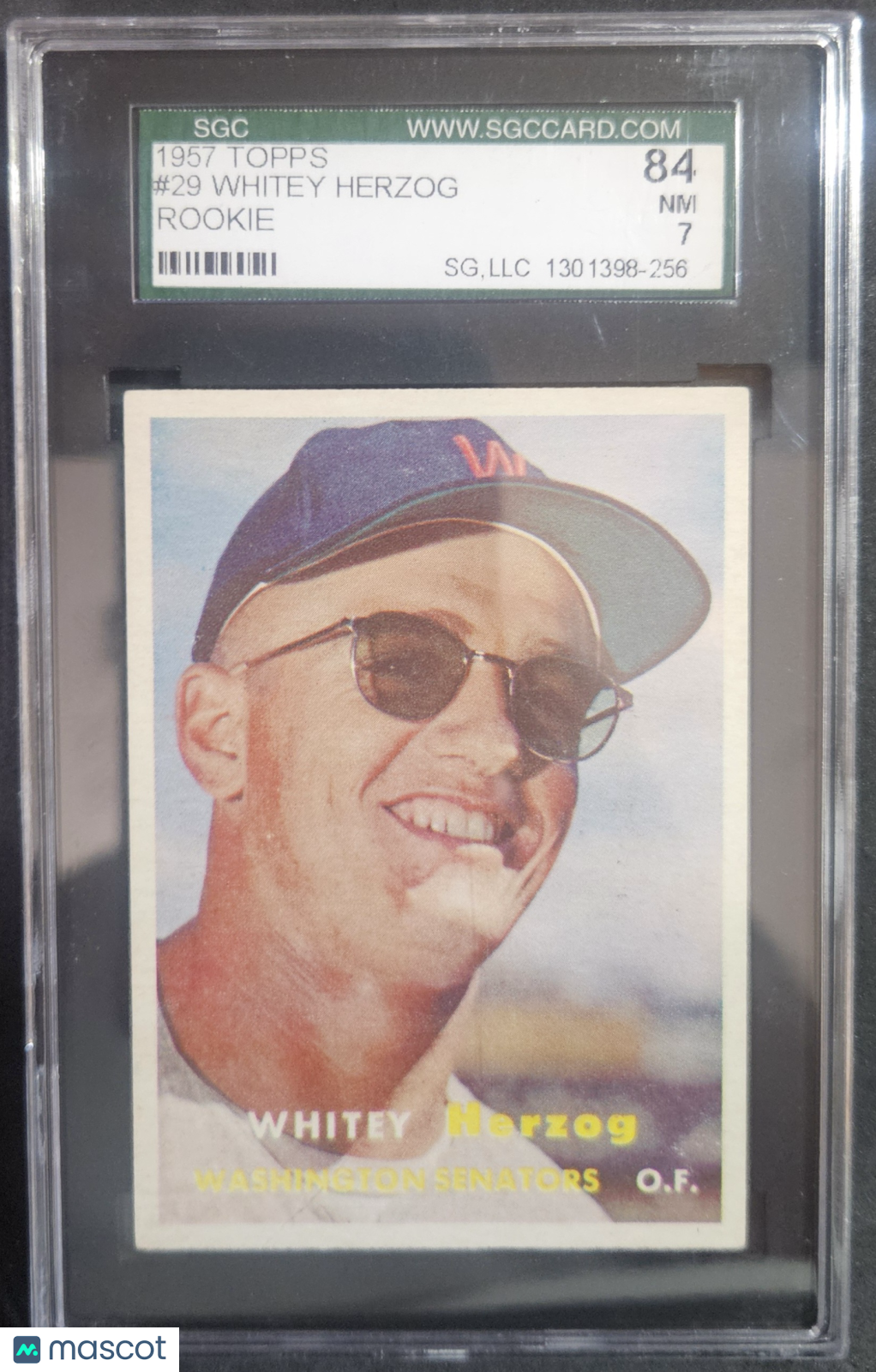 1957 Topps Whitey Herzog #29 SGC 7 beautifully centered