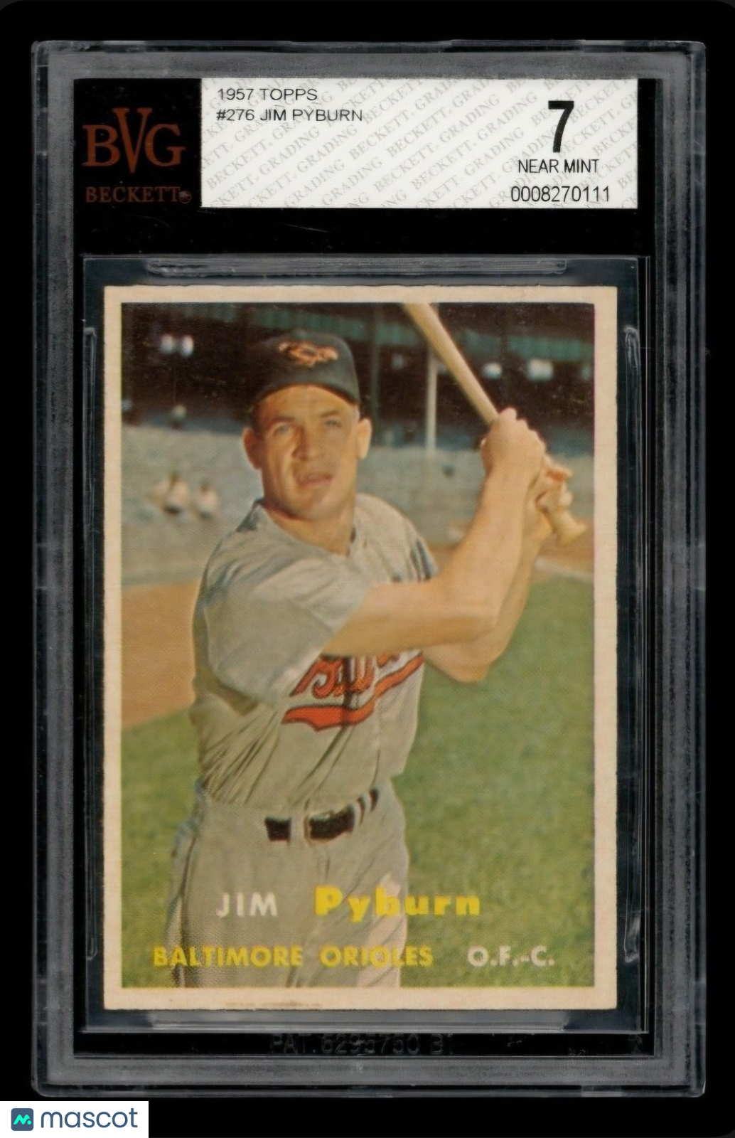 1957 Topps Jim Pyburn #276 Rookie BVG 7