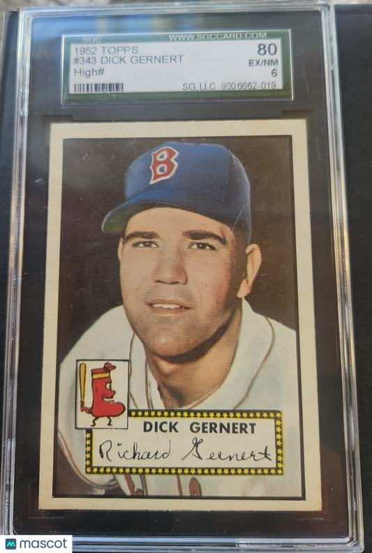 1952 Topps - Dick Gernert #343 SGC 6 high number