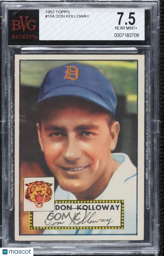 1952 Topps - DON Kolloway #104 BVG 7.5