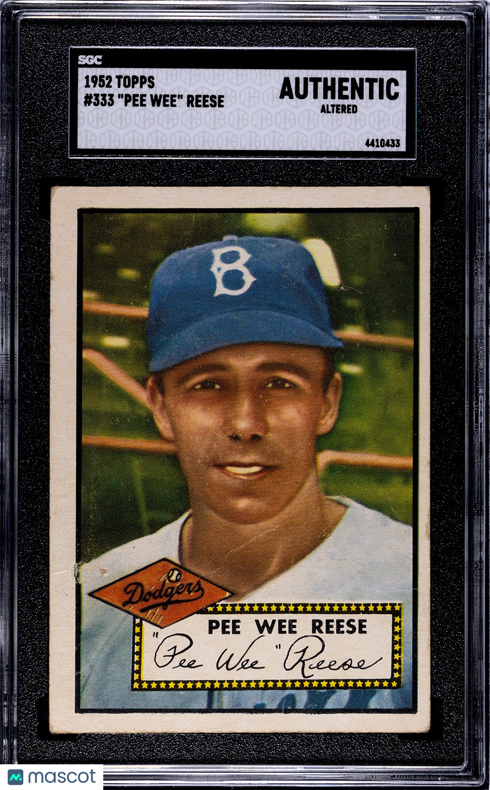 1952 Topps #333 Pee Wee Reese SGC Authentic