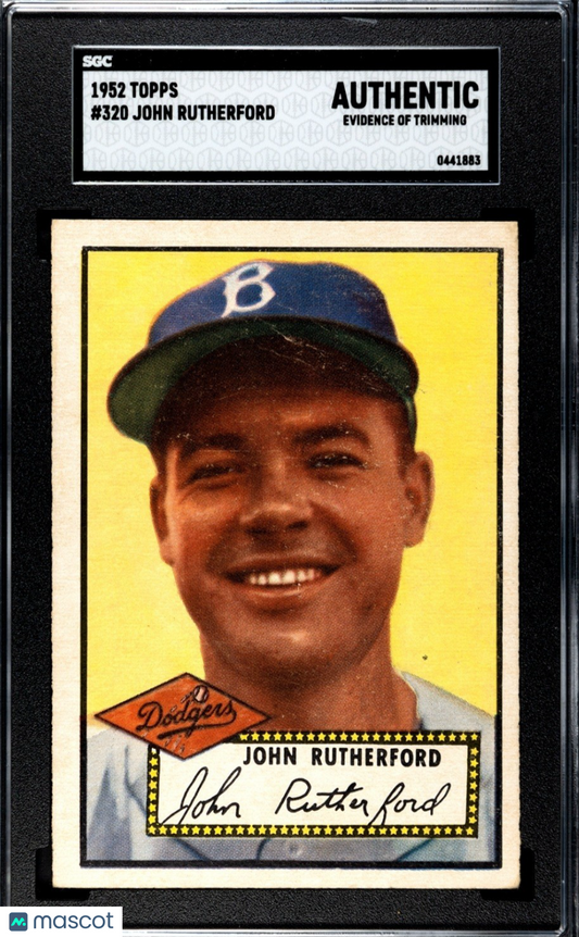 1952 Topps John Rutherford # 320 SGC Authentic