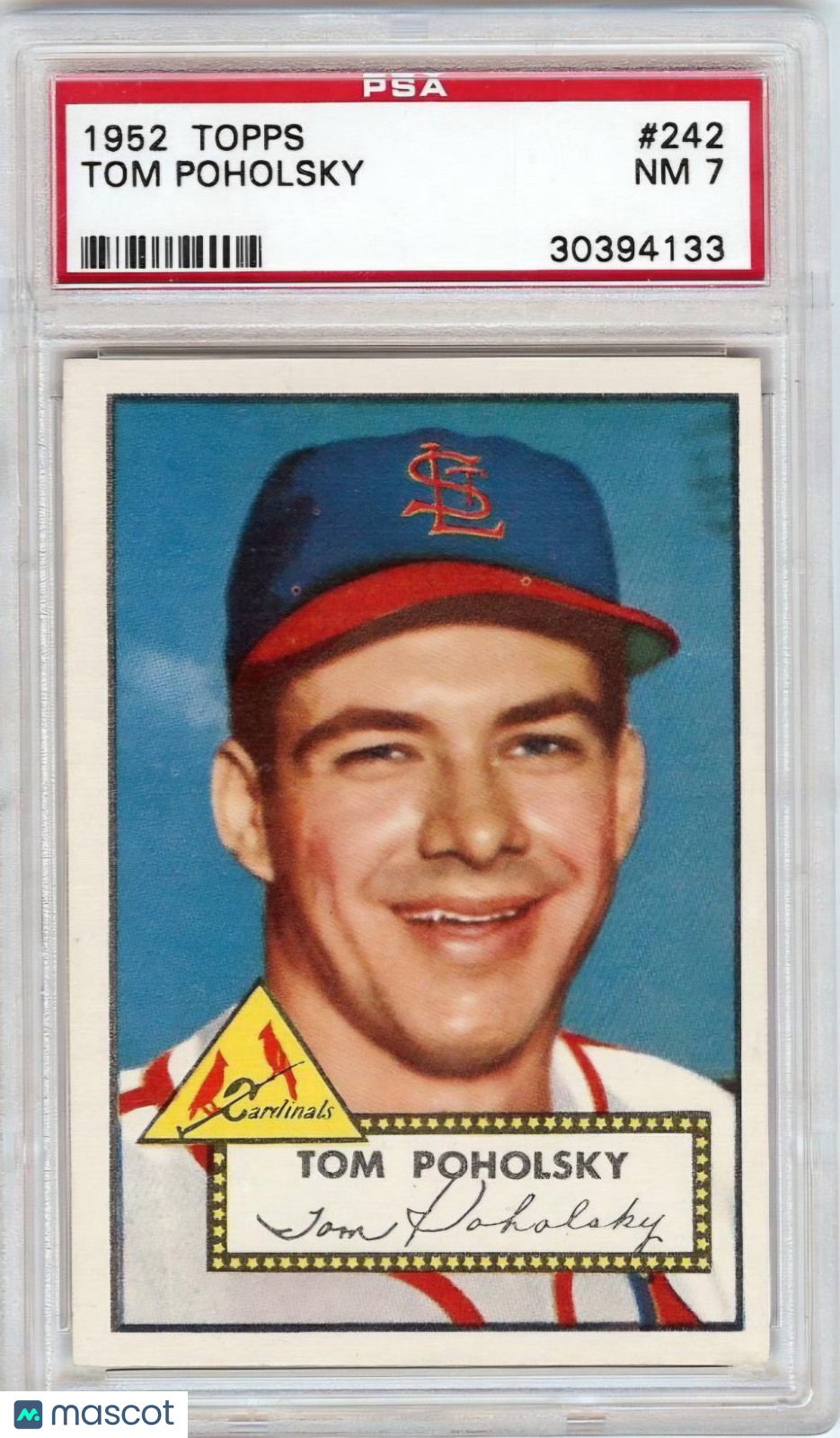 1952 Topps #242 Tom Poholsky PSA 7