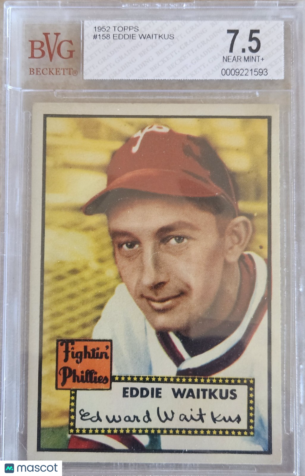 1952 Topps - Eddie Waitkus #158 Bvg 7.5