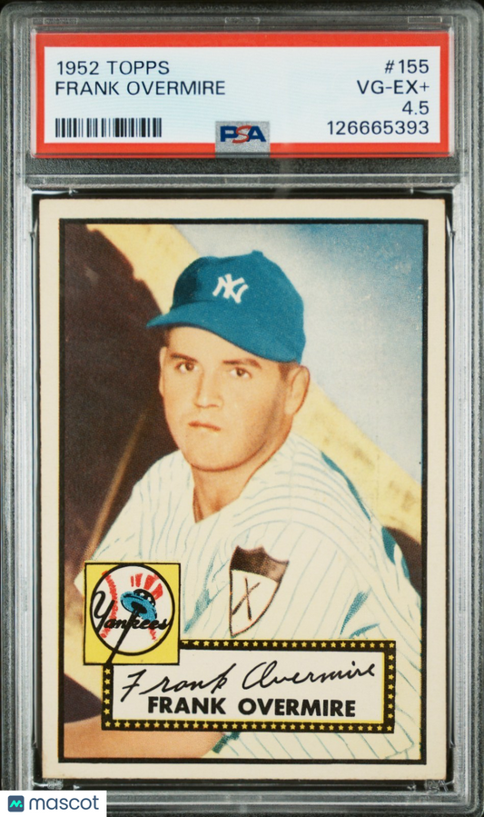 1952 Topps Stubby Overmire #155  Psa 4.5
