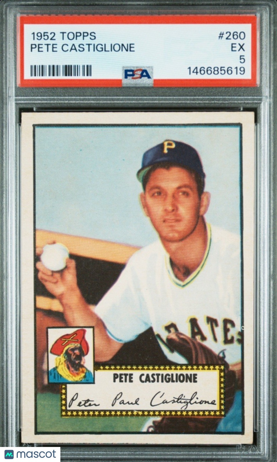 1952 Topps - Pete Castiglione #260 Psa 5