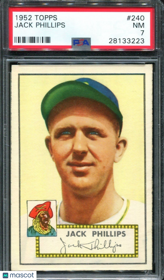1952 Topps - Jack Phillips #240 (RC) Psa 7