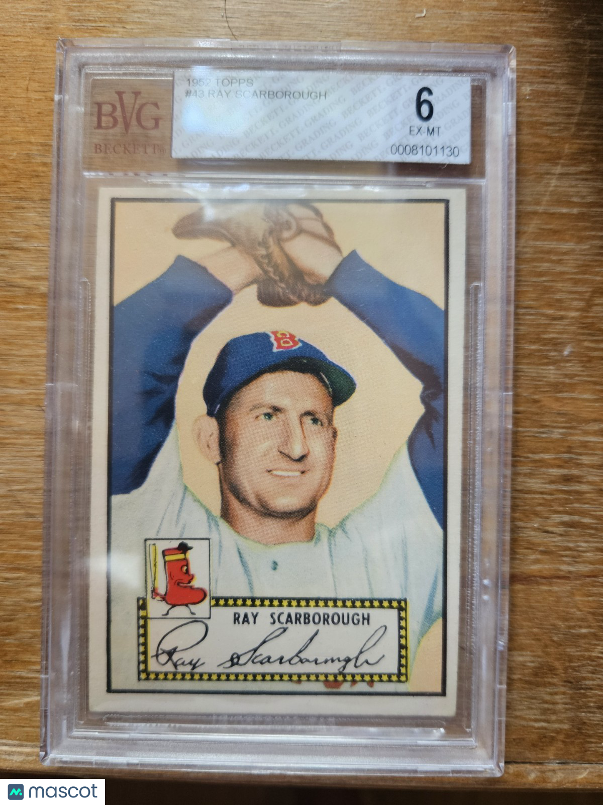 1952 Topps - Ray Scarborough #43 Red Back BVG 6