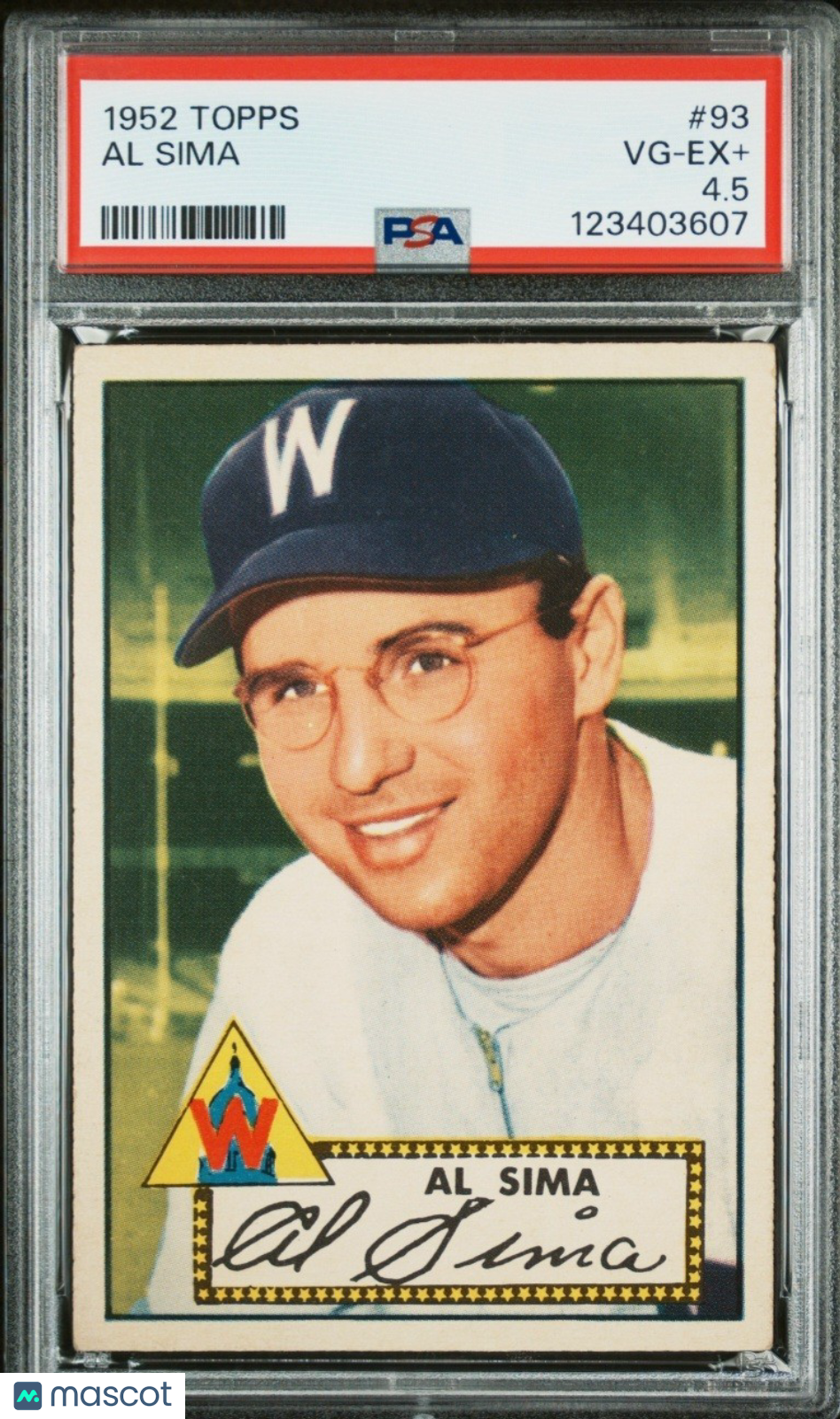 1952 Topps - Al Sima #93 (RC) Psa 4.5