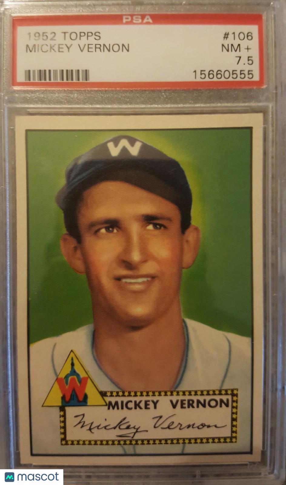 1952 Topps Mickey Vernon #106 PSA 7.5