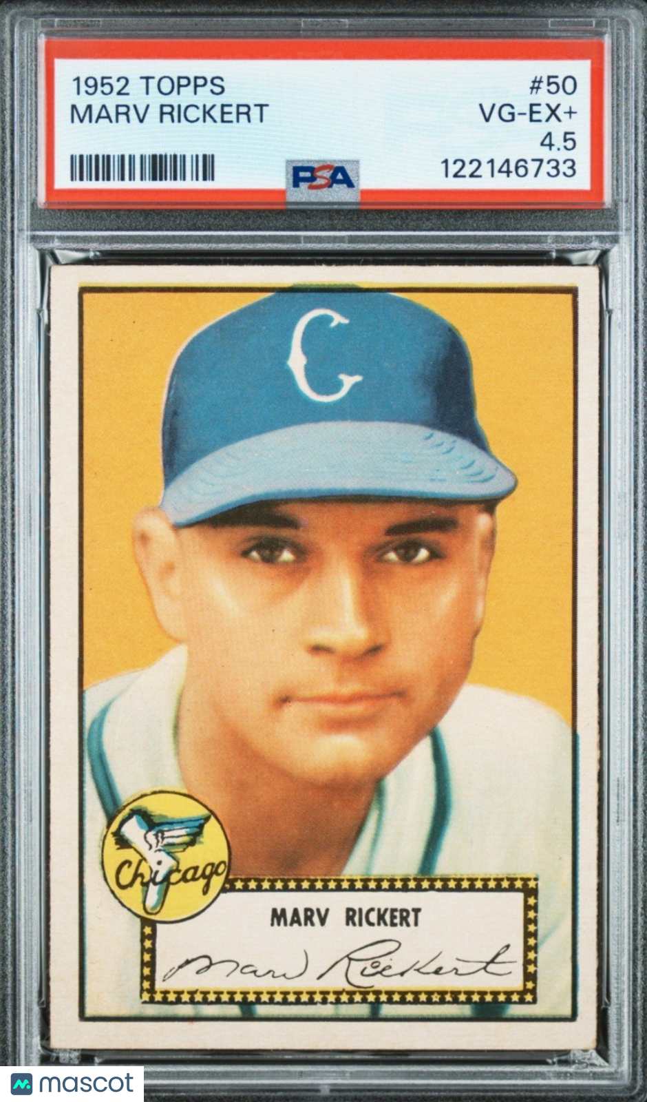 1952 Topps Marv Rickert #50 Psa 4.5 Red Back