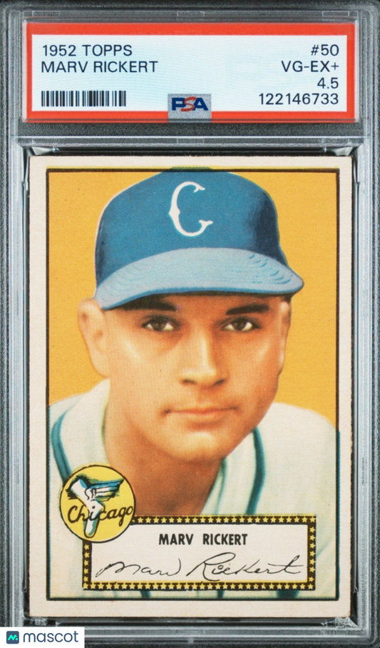 1952 Topps Marv Rickert #50 Psa 4.5 Red Back