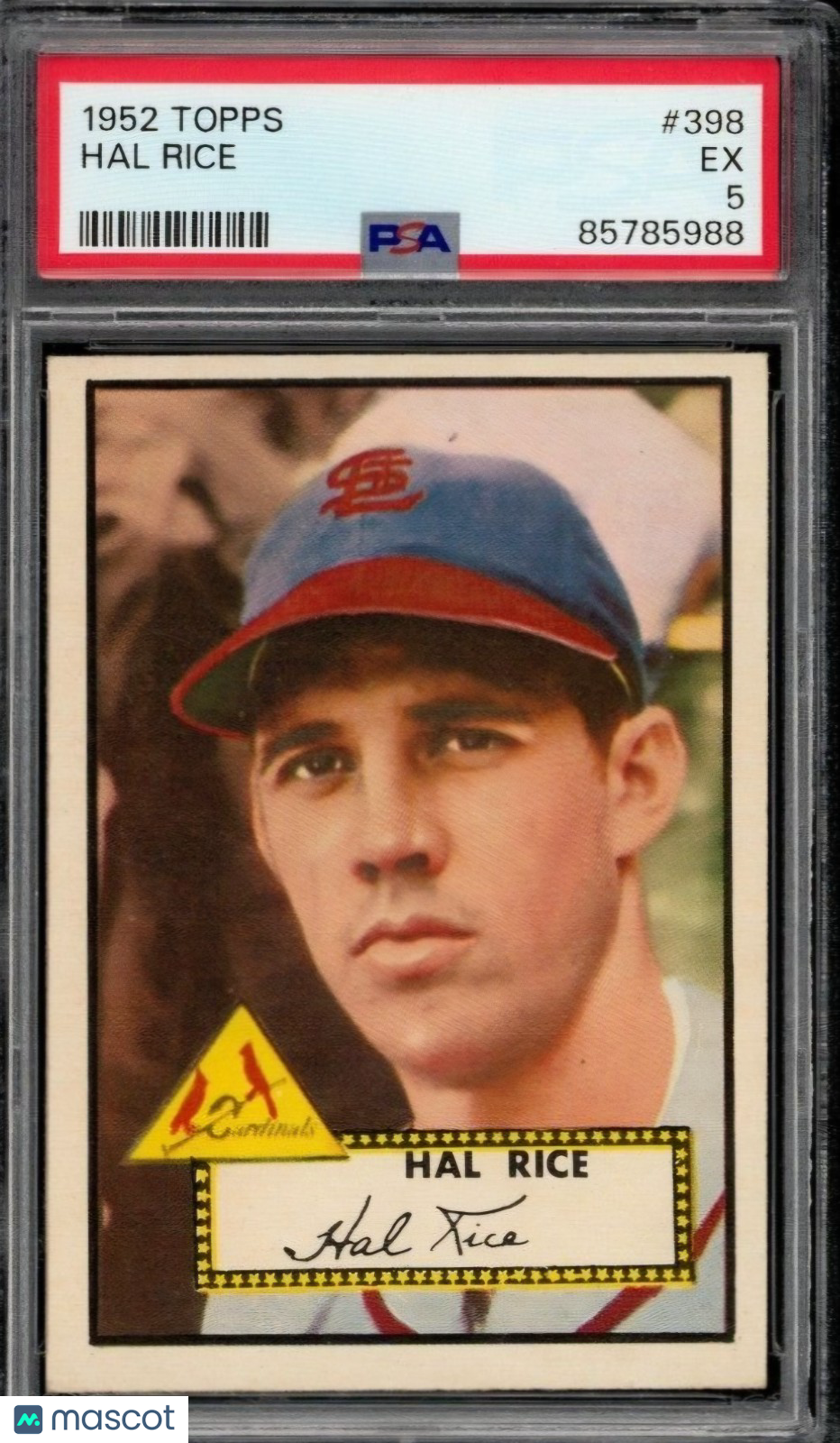 1952 TOPPS #398 HAL RICE PSA 5