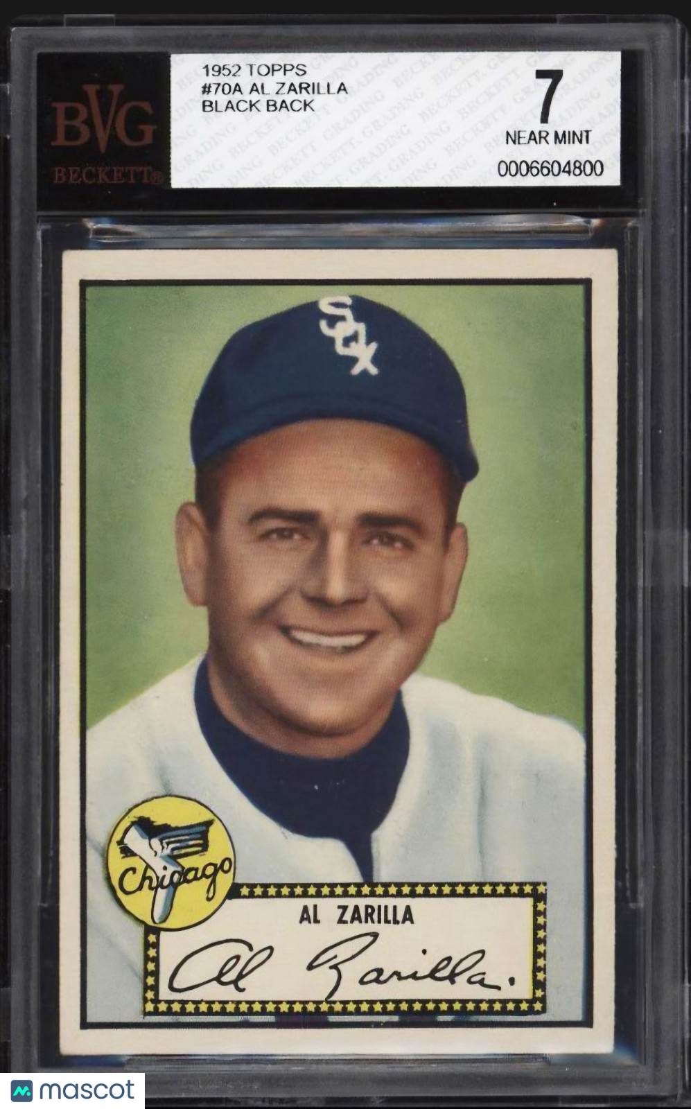 1952 Topps - Al Zarilla #70 Black Back BVG 7