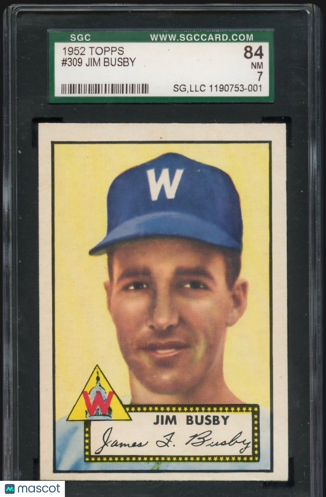 1952 Topps Jim Busby #309 SGC 7