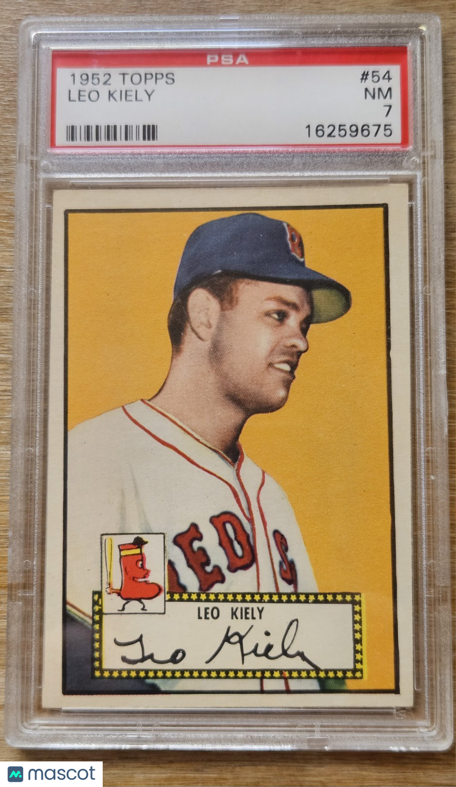 1952 Topps #54 Leo Kiely - PSA 7 NM Red  back