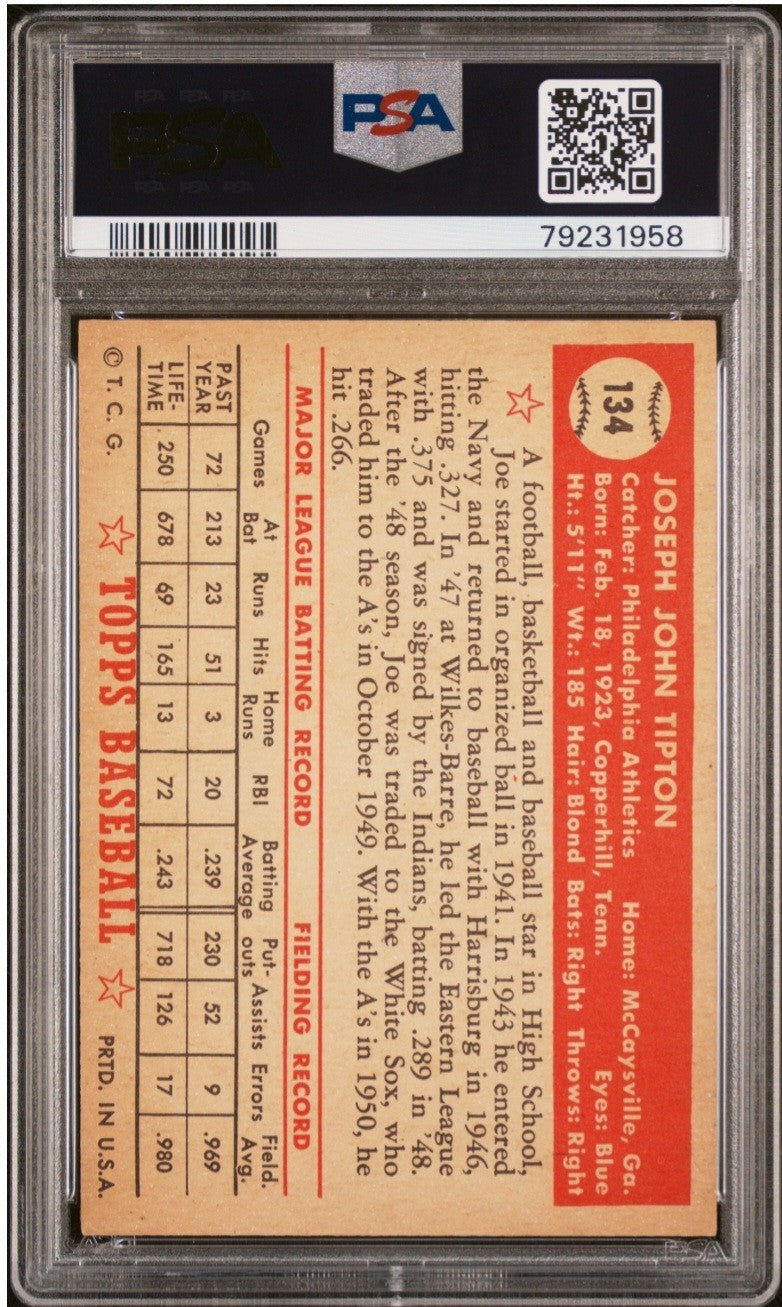 1952 Topps - Joe Tipton #134 PSA 5