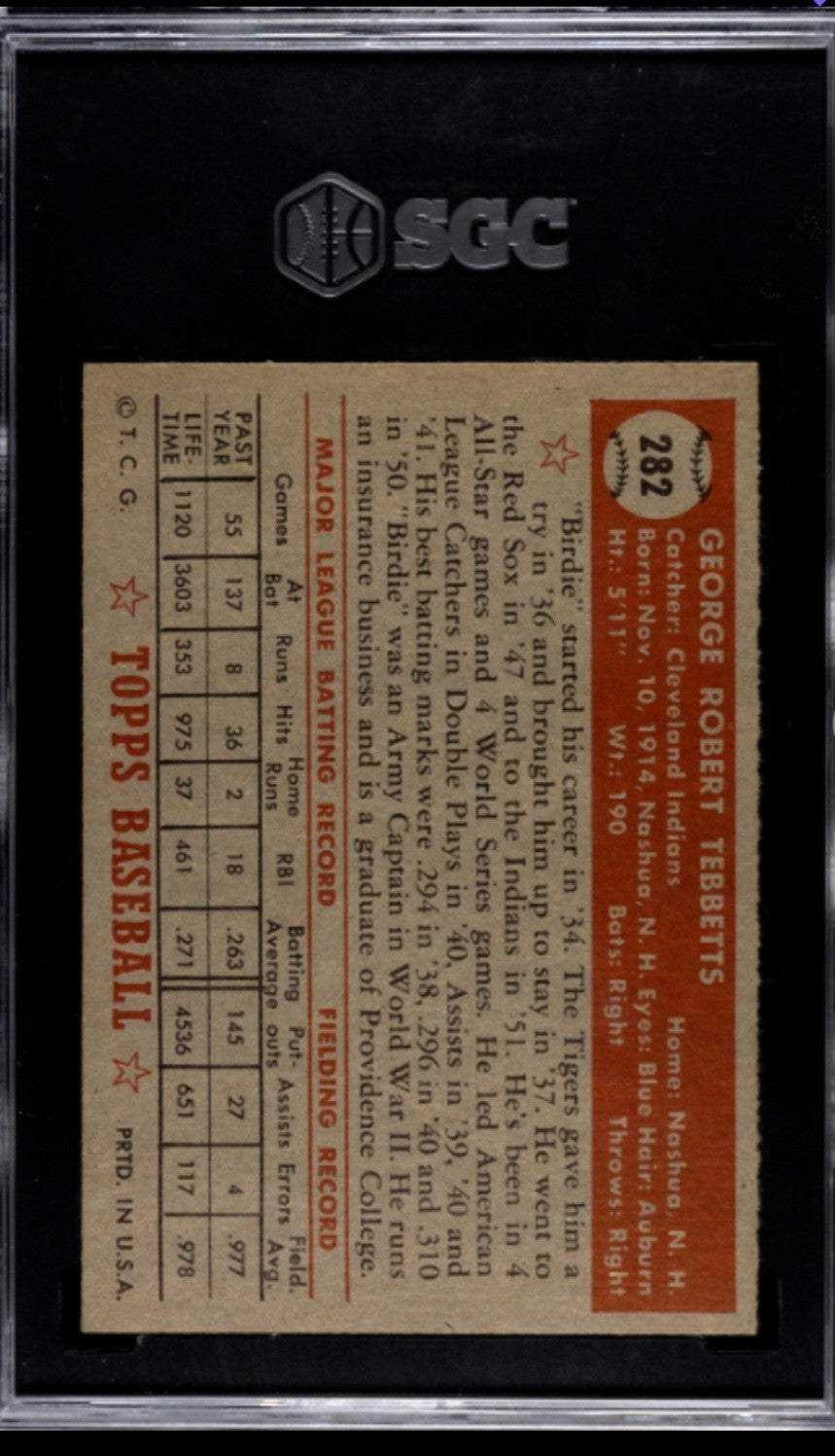 1952 Topps #282 Birdie Tebbetts  SGC 7