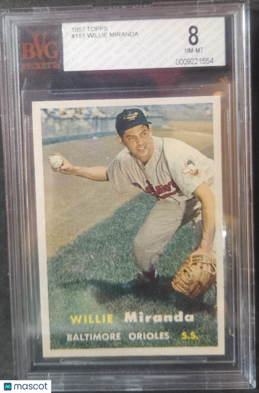 1957 Topps Willie Miranda #151 BVG 8