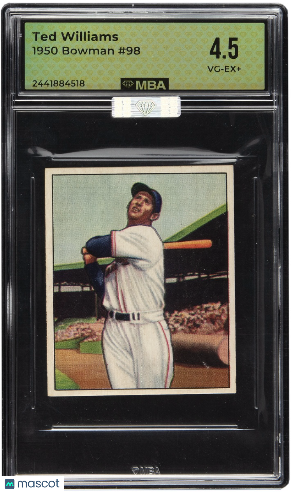 1950 Bowman Ted Williams #98 MBA 4.5, MBA Silver!