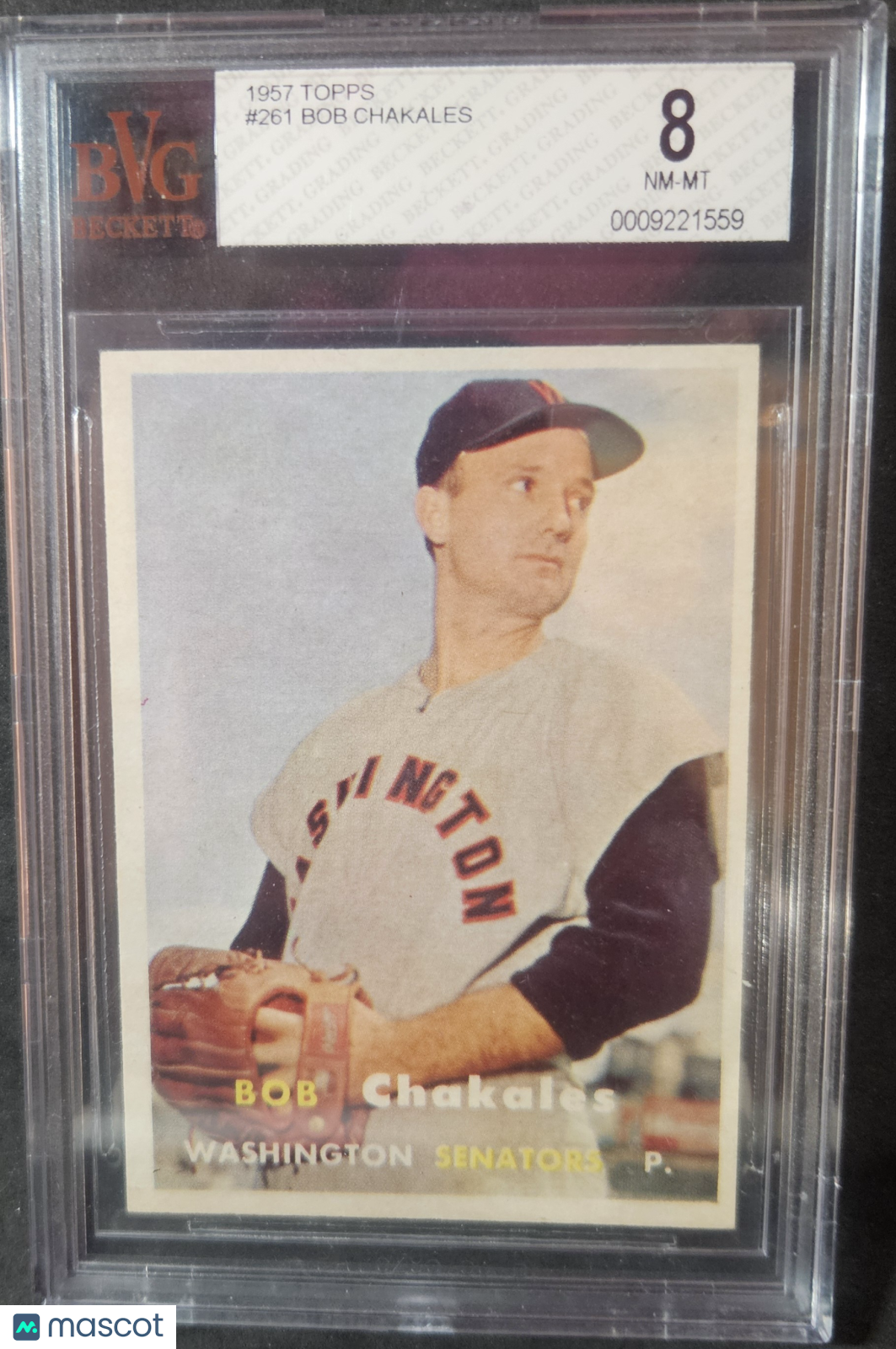 1957 Topps Bob Chakales #261 BVG 8