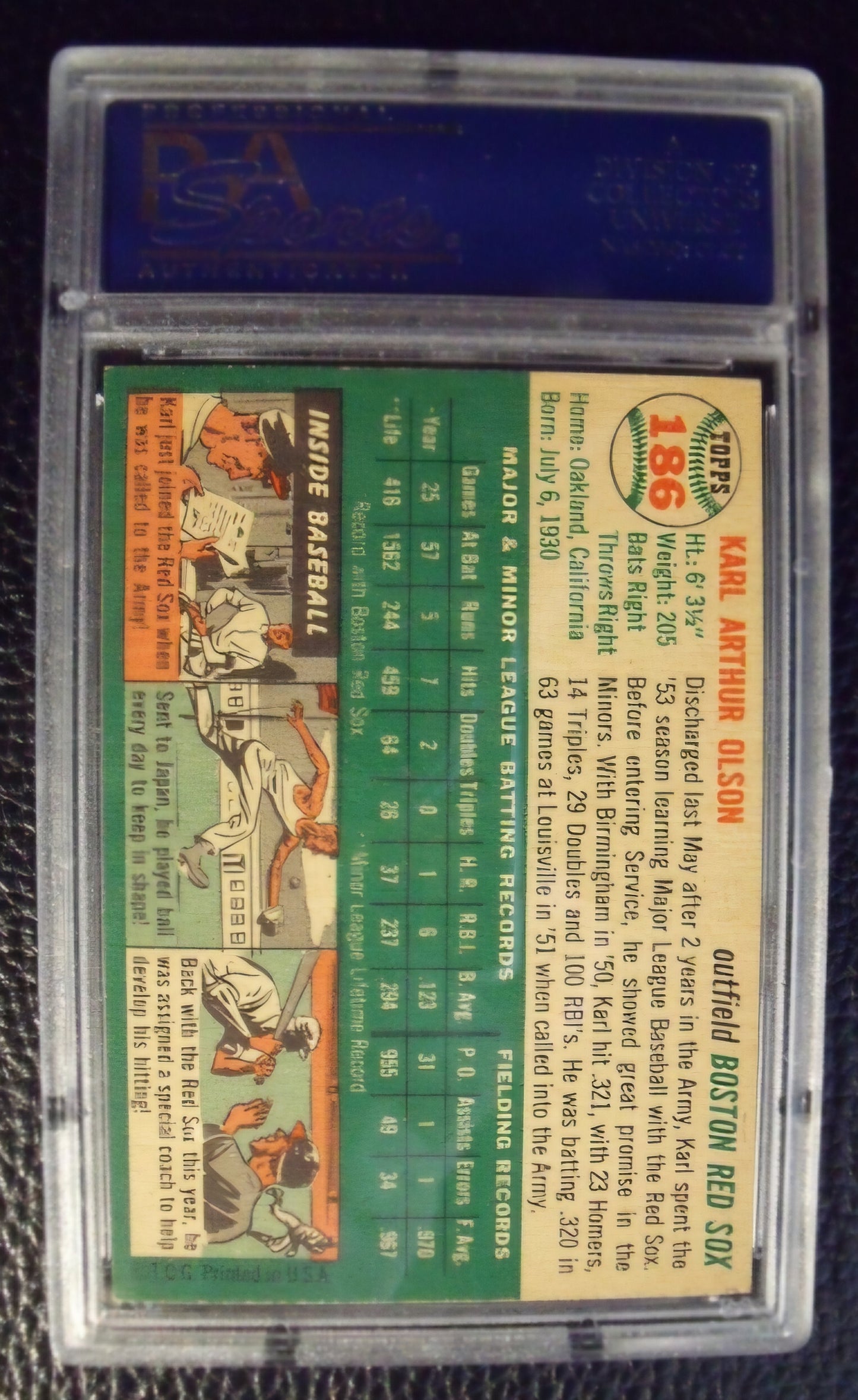 1954 Topps Karl Olson #186 PSA 7.5