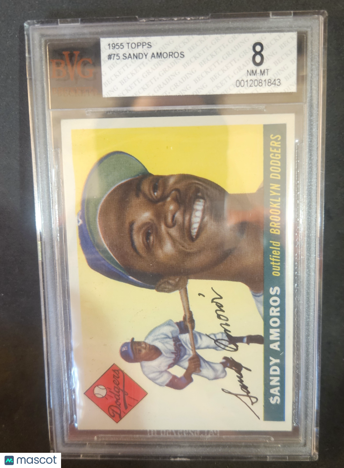 1955 Topps Sandy Amoros #75 Rookie BVG 8
