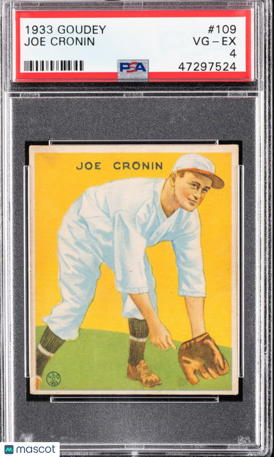 1933 Goudey Joe Cronin #109 PSA 4