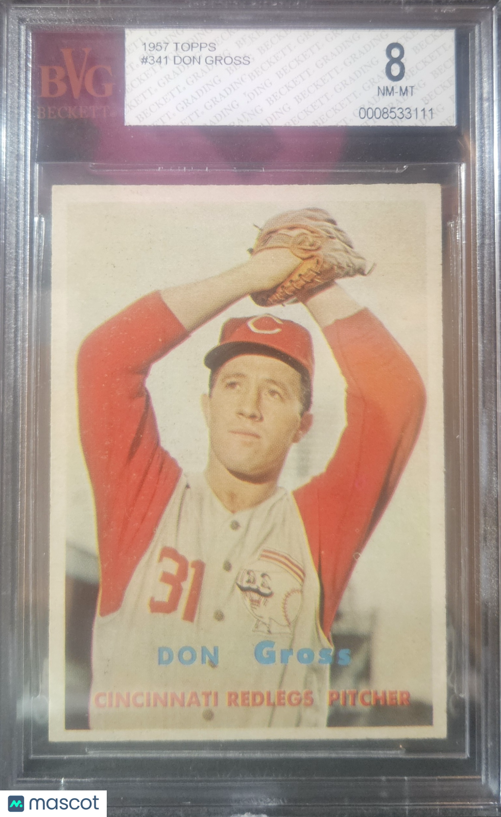 1957 Topps Don Gross #341 Rookie BVG 8