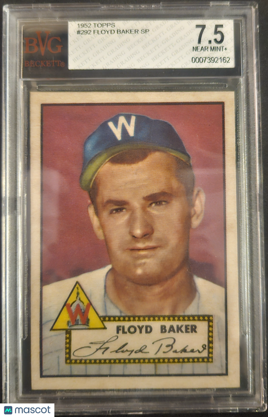 1952 Topps Floyd Baker SP #292 BVG 7.5 Beautifully centered!
