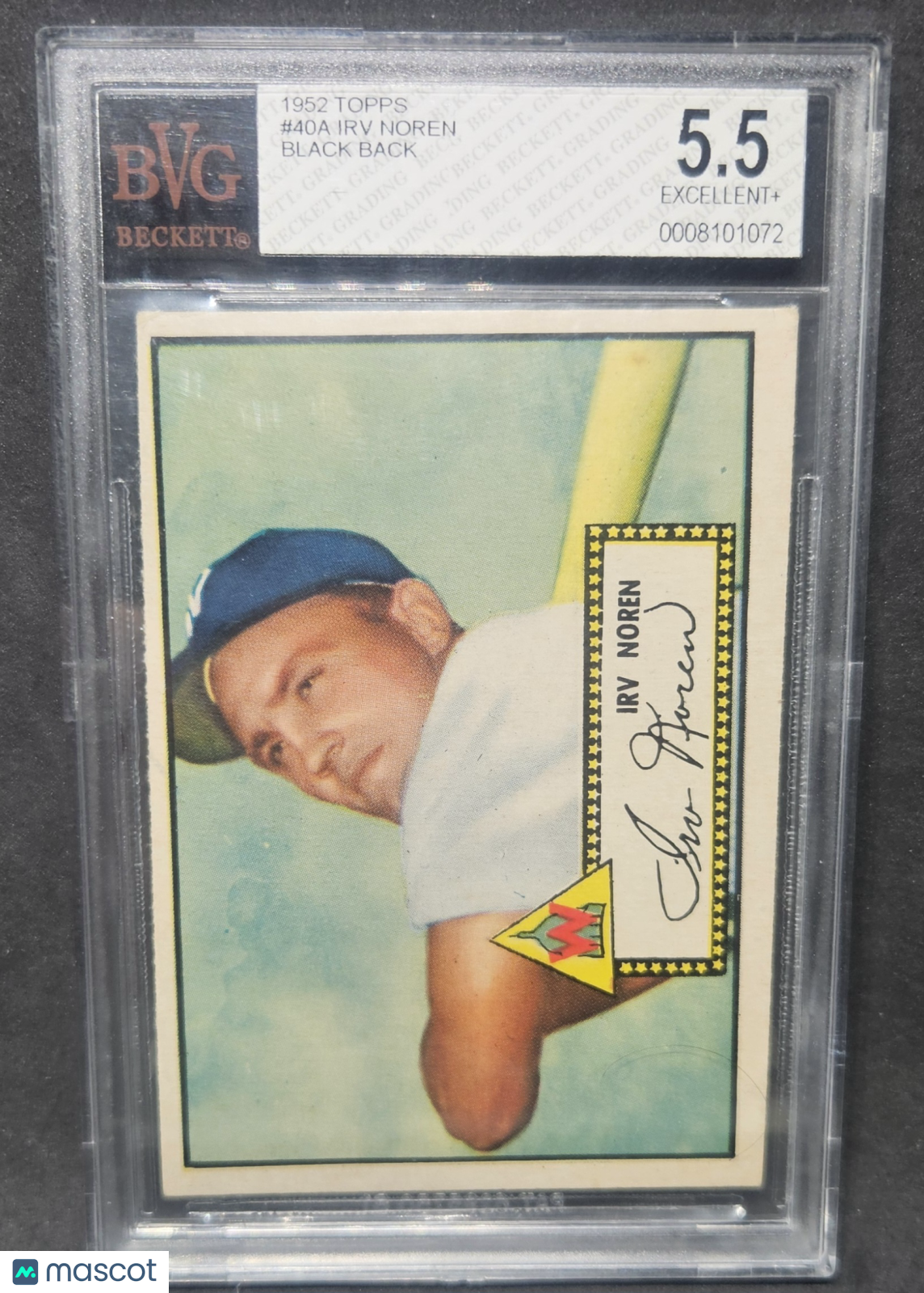 1952 Topps Irv Noren Black #40A BVG 5.5