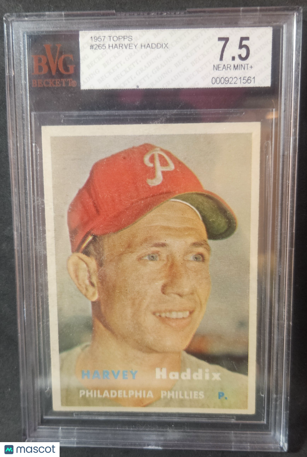 1957 Topps Harvey Haddix DP #265 BVG 7.5