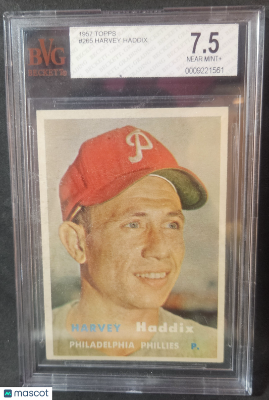 1957 Topps Harvey Haddix DP #265 BVG 7.5