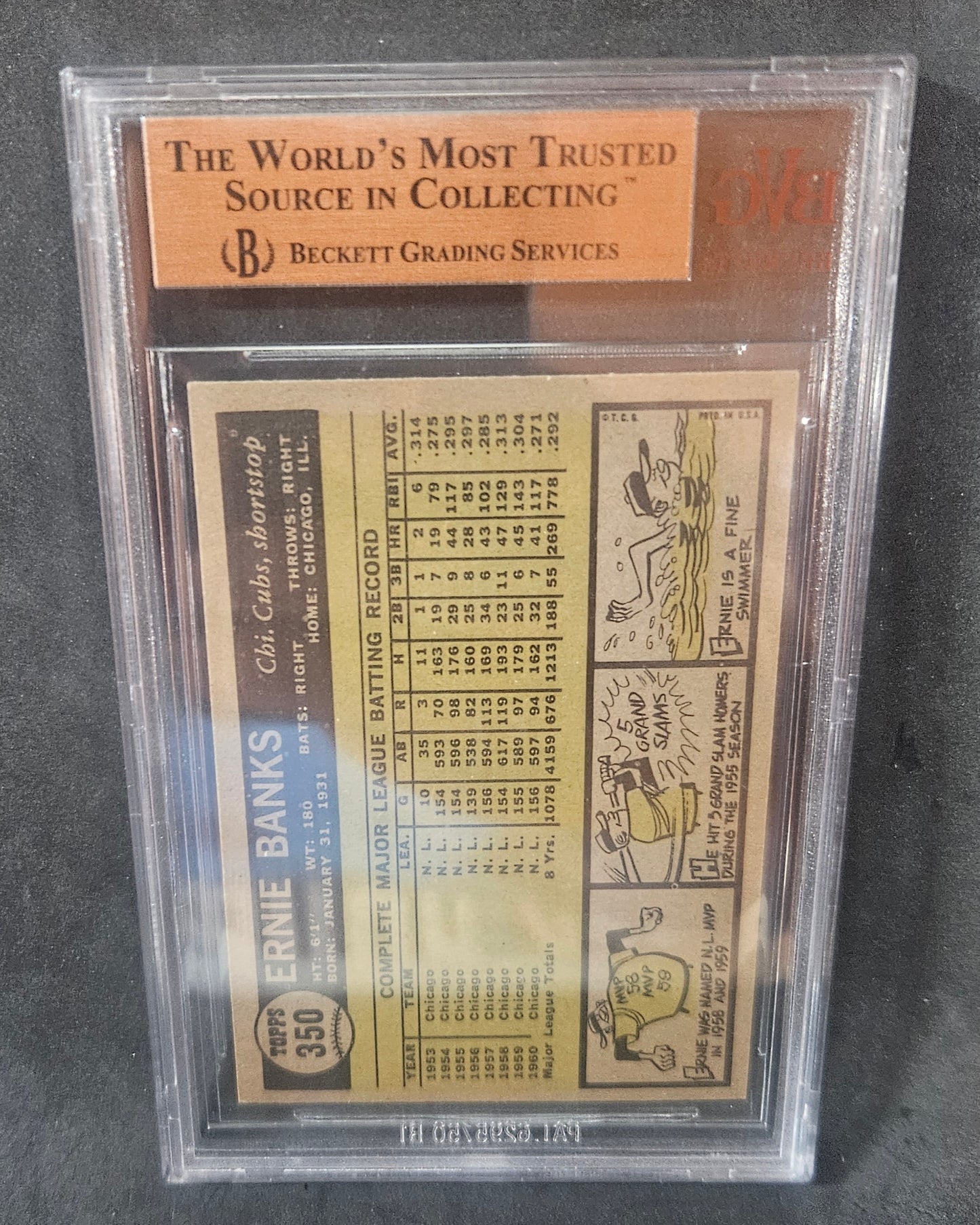 1961 Topps Ernie Banks #350 BVG 7.5