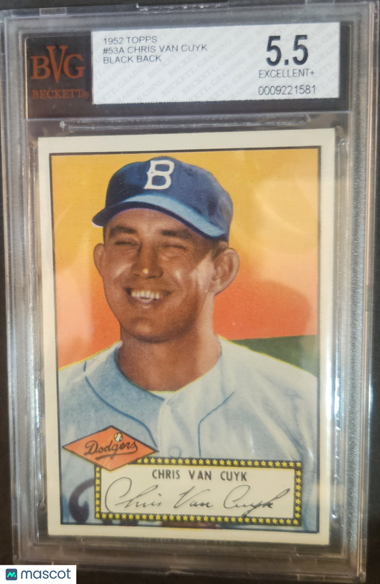 1952 Topps Chris Van Cuyk Black #53A Rookie BVG 5.5