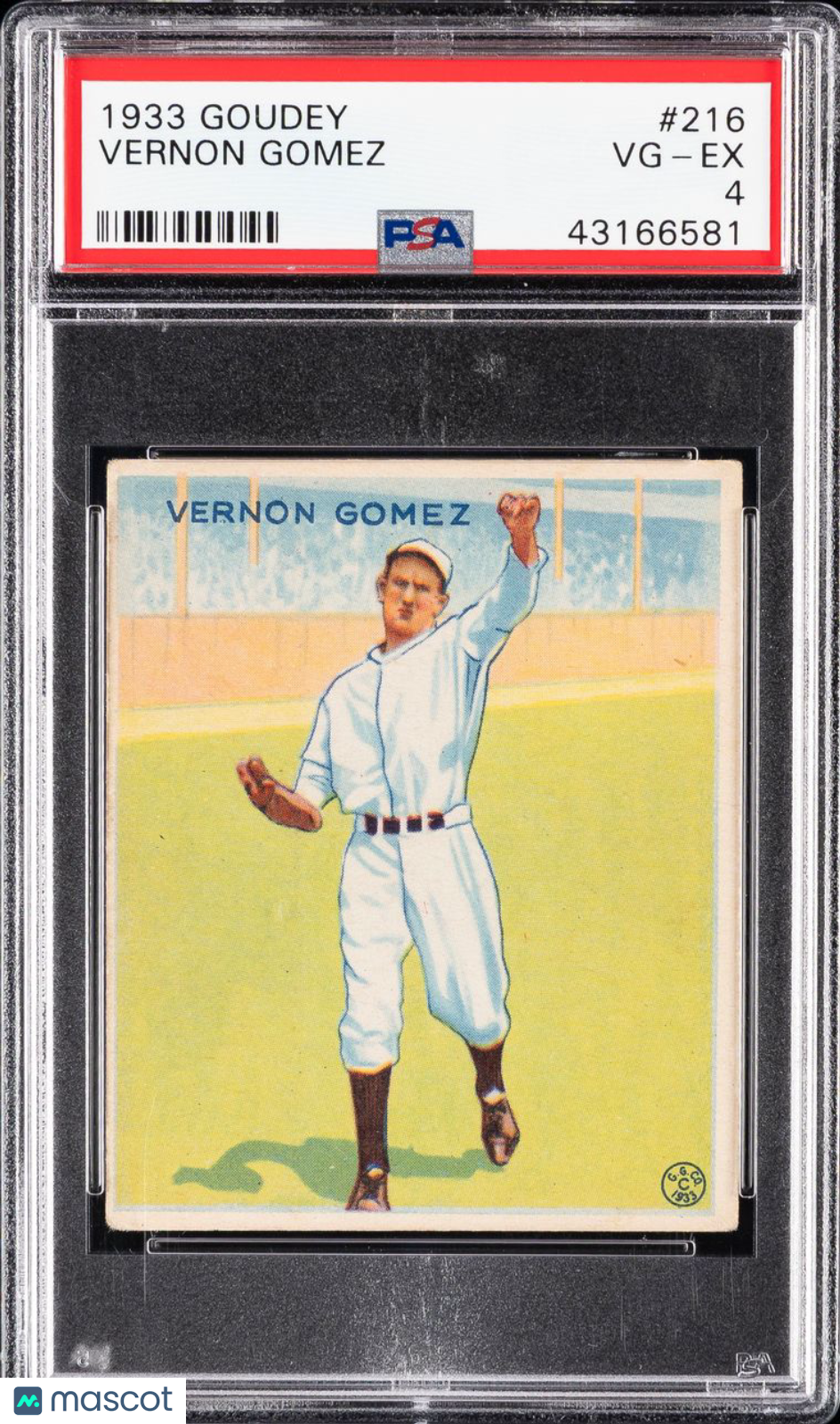 1933 Goudey Vernon Gomez #216 PSA 4